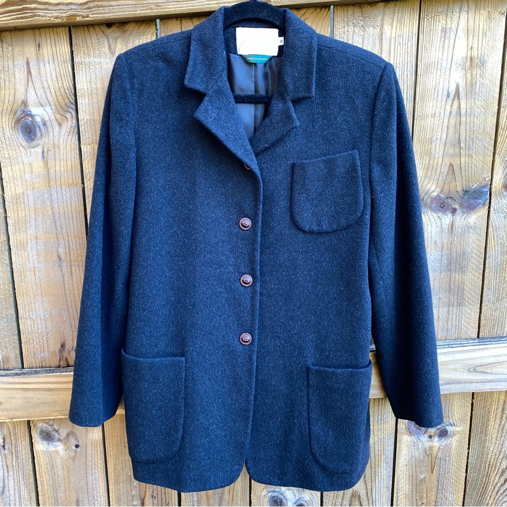 LORD & TAYLOR CLASSIC WOOL BLEND SINGLE BREASTED BLAZER JACKET VINTAGE Gray 6